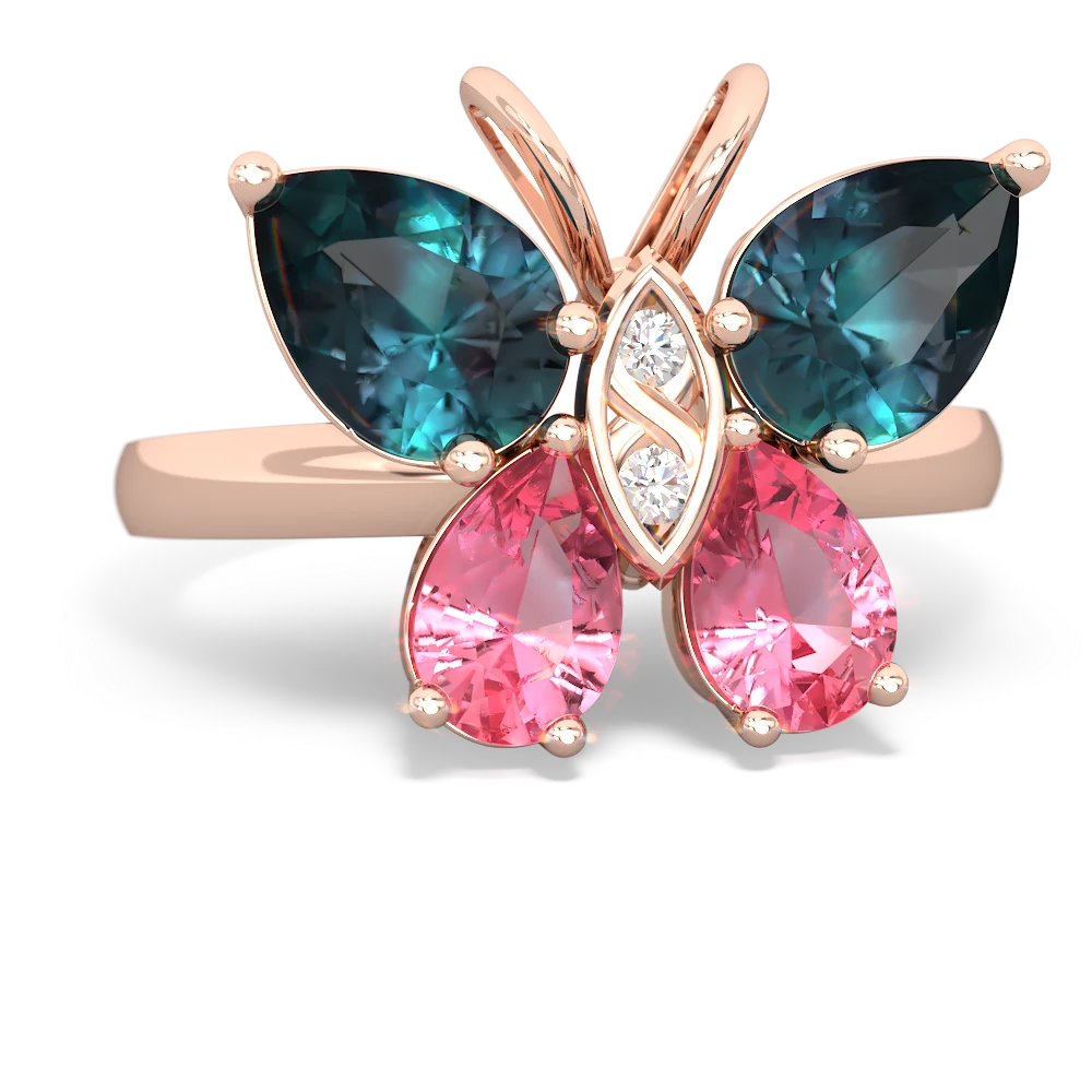 Alexandrite Butterfly 14K Rose Gold ring R2215