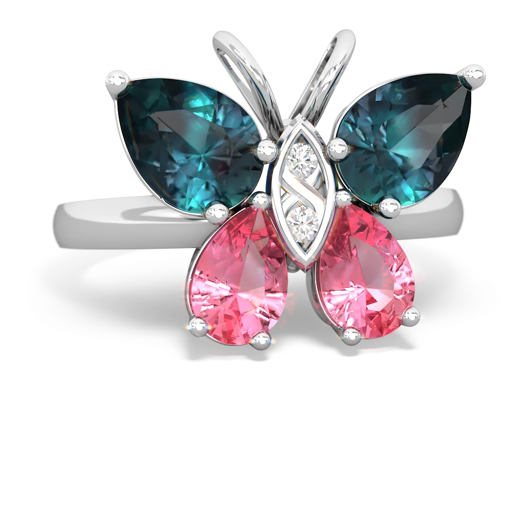 Alexandrite Butterfly 14K White Gold ring R2215