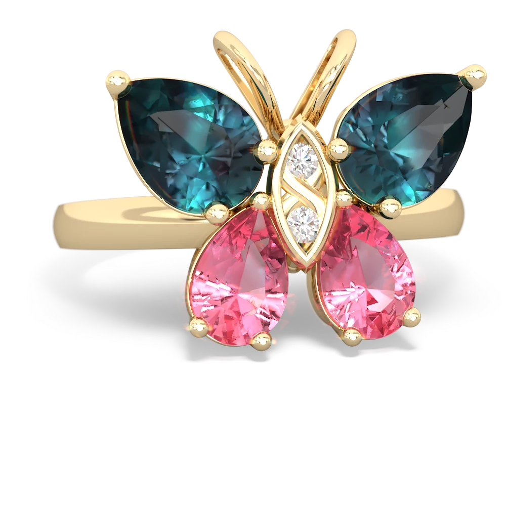 Alexandrite Butterfly 14K Yellow Gold ring R2215