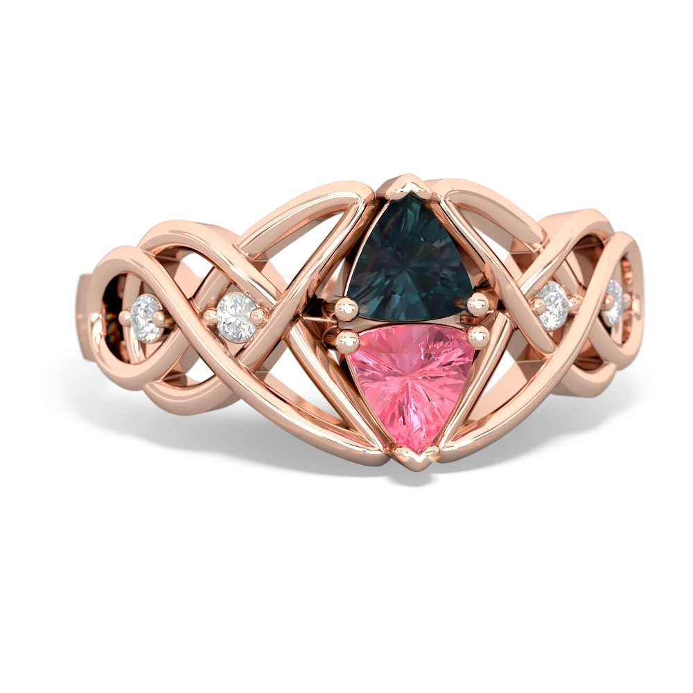 Alexandrite Keepsake Celtic Knot 14K Rose Gold ring R5300