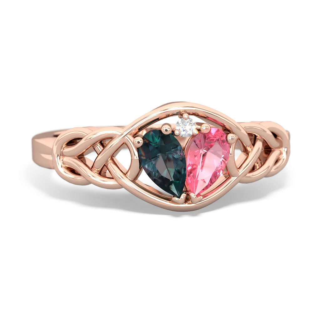 Alexandrite Celtic Love Knot 14K Rose Gold ring R5420