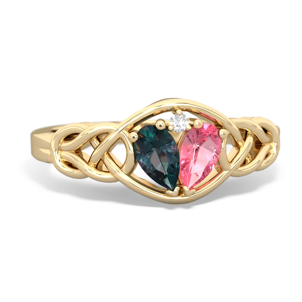 Alexandrite Celtic Love Knot 14K Yellow Gold ring R5420