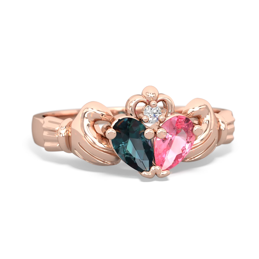 Alexandrite 'Our Heart' Claddagh 14K Rose Gold ring R2388