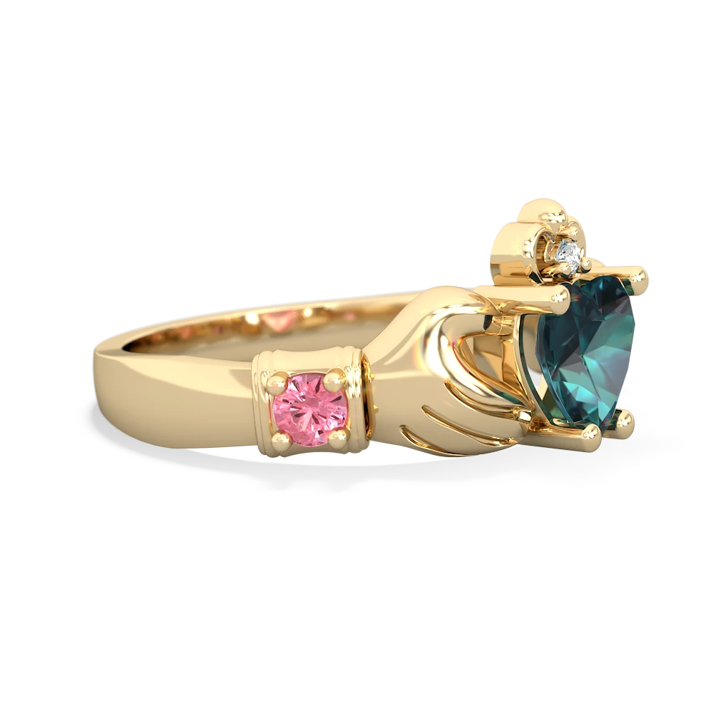 Alexandrite Claddagh Keepsake 14K Yellow Gold ring R5245