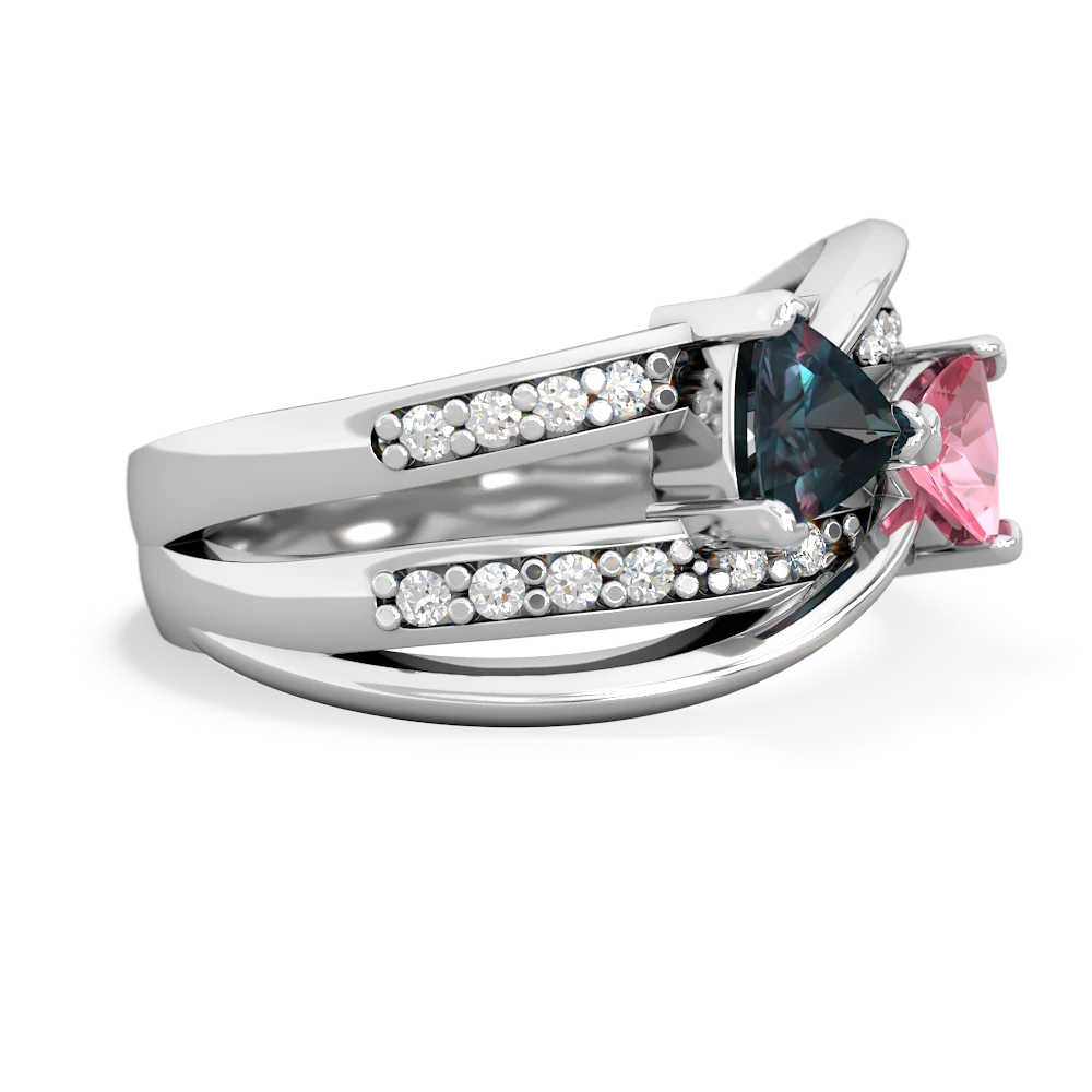 Alexandrite Bowtie 14K White Gold ring R2360