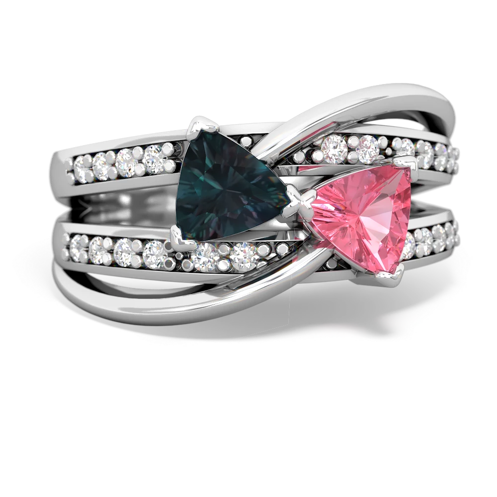 Alexandrite Bowtie 14K White Gold ring R2360