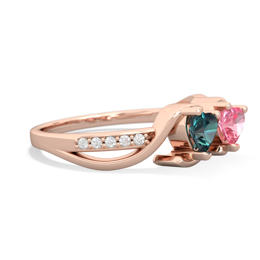 Alexandrite Side By Side 14K Rose Gold ring R3090