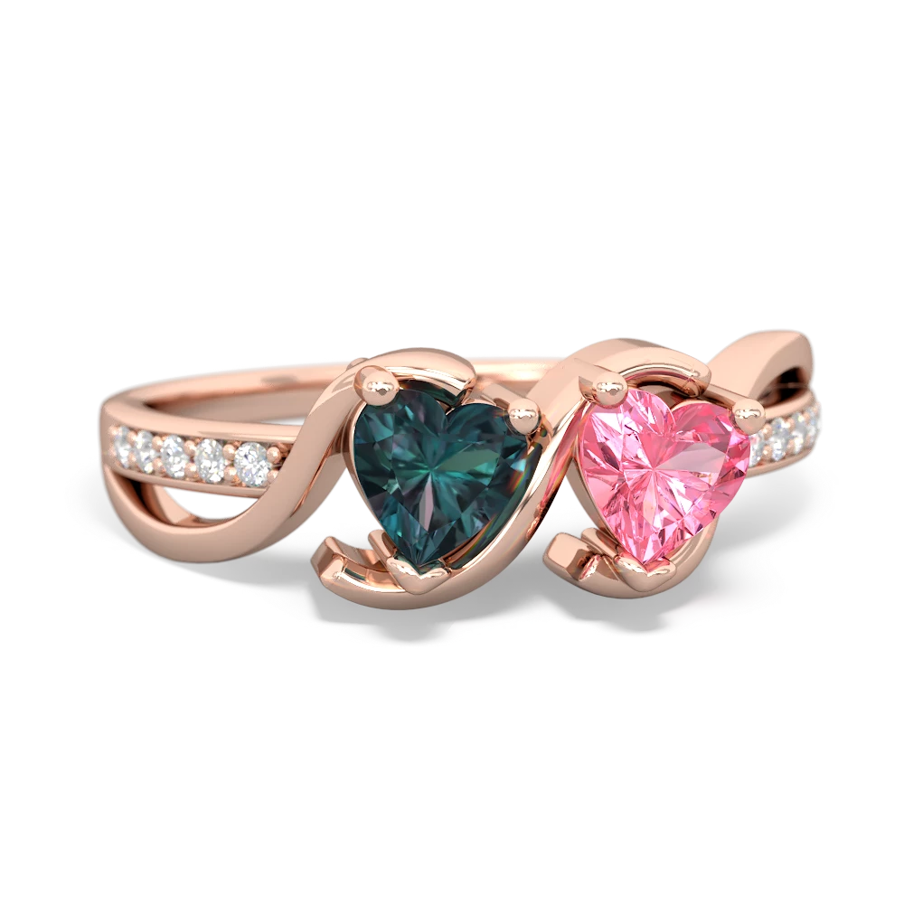 Alexandrite Side By Side 14K Rose Gold ring R3090