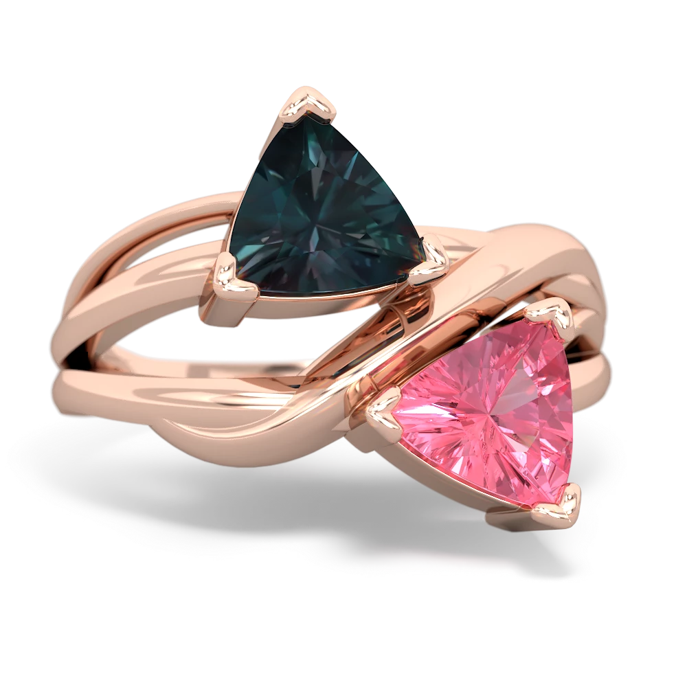 Alexandrite Split Band Swirl 14K Rose Gold ring R2341