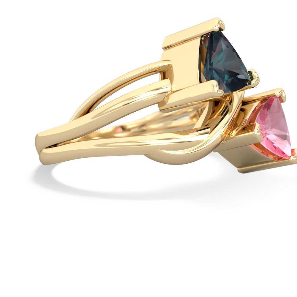 Alexandrite Split Band Swirl 14K Yellow Gold ring R2341