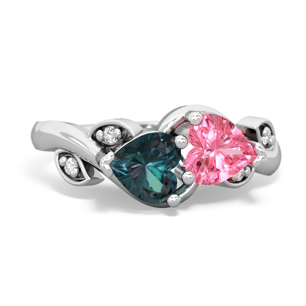 Alexandrite Floral Elegance 14K White Gold ring R5790