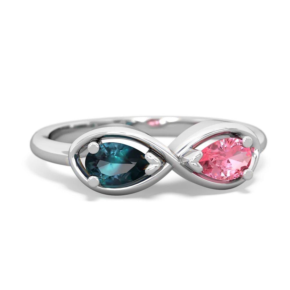 Alexandrite Infinity 14K White Gold ring R5050