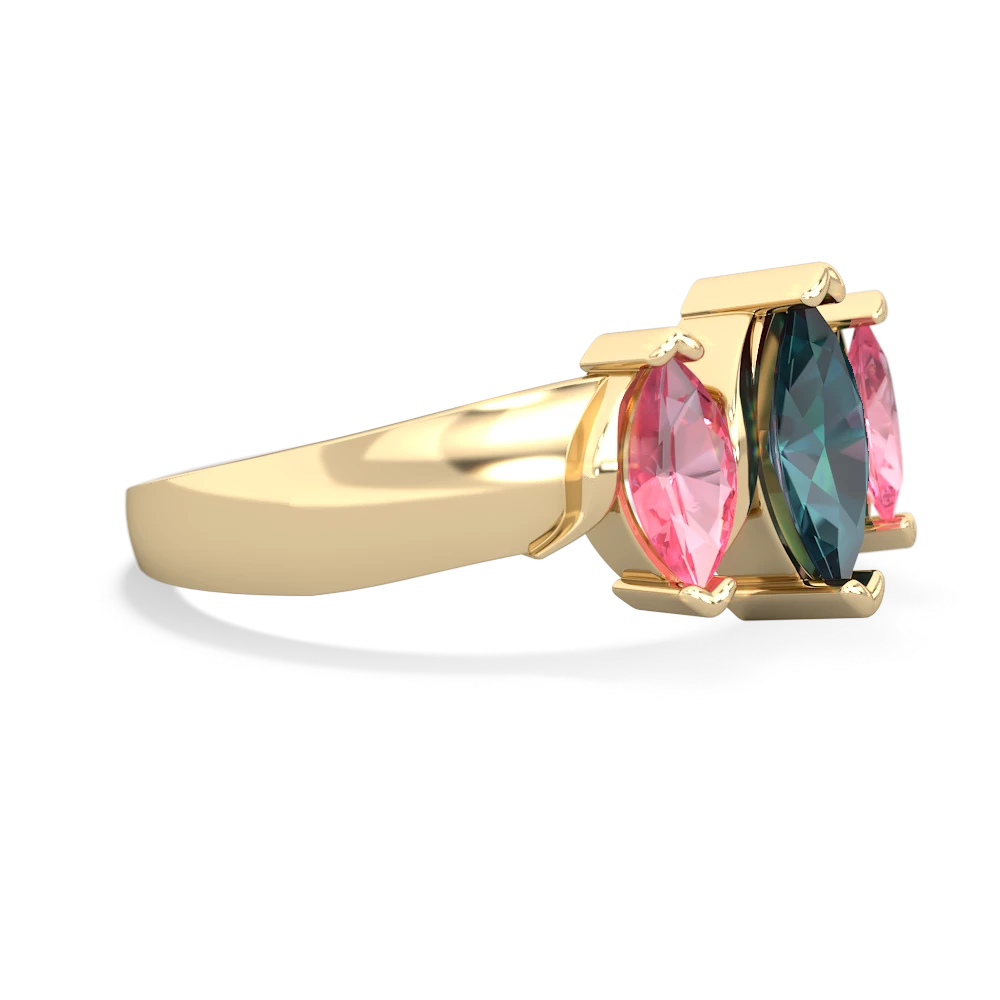 Alexandrite Three Peeks 14K Yellow Gold ring R2433