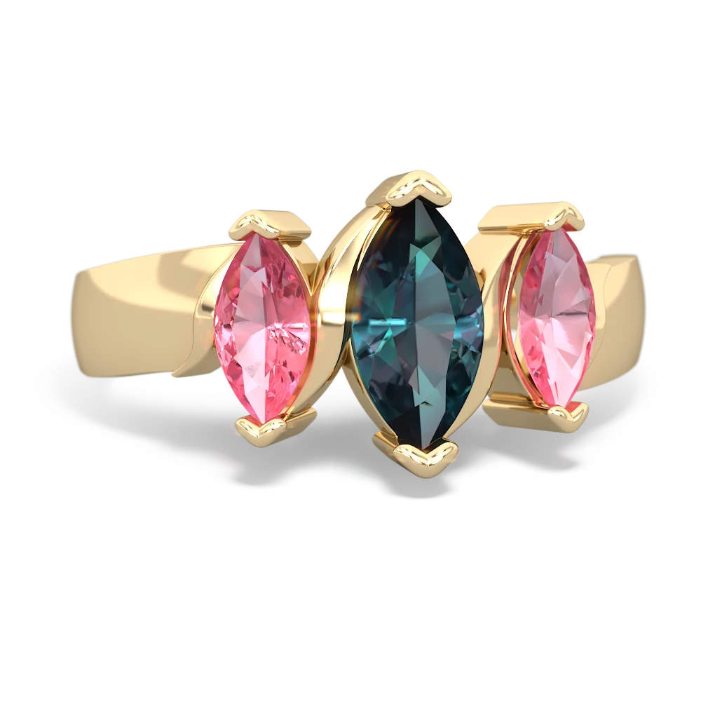 Alexandrite Three Peeks 14K Yellow Gold ring R2433