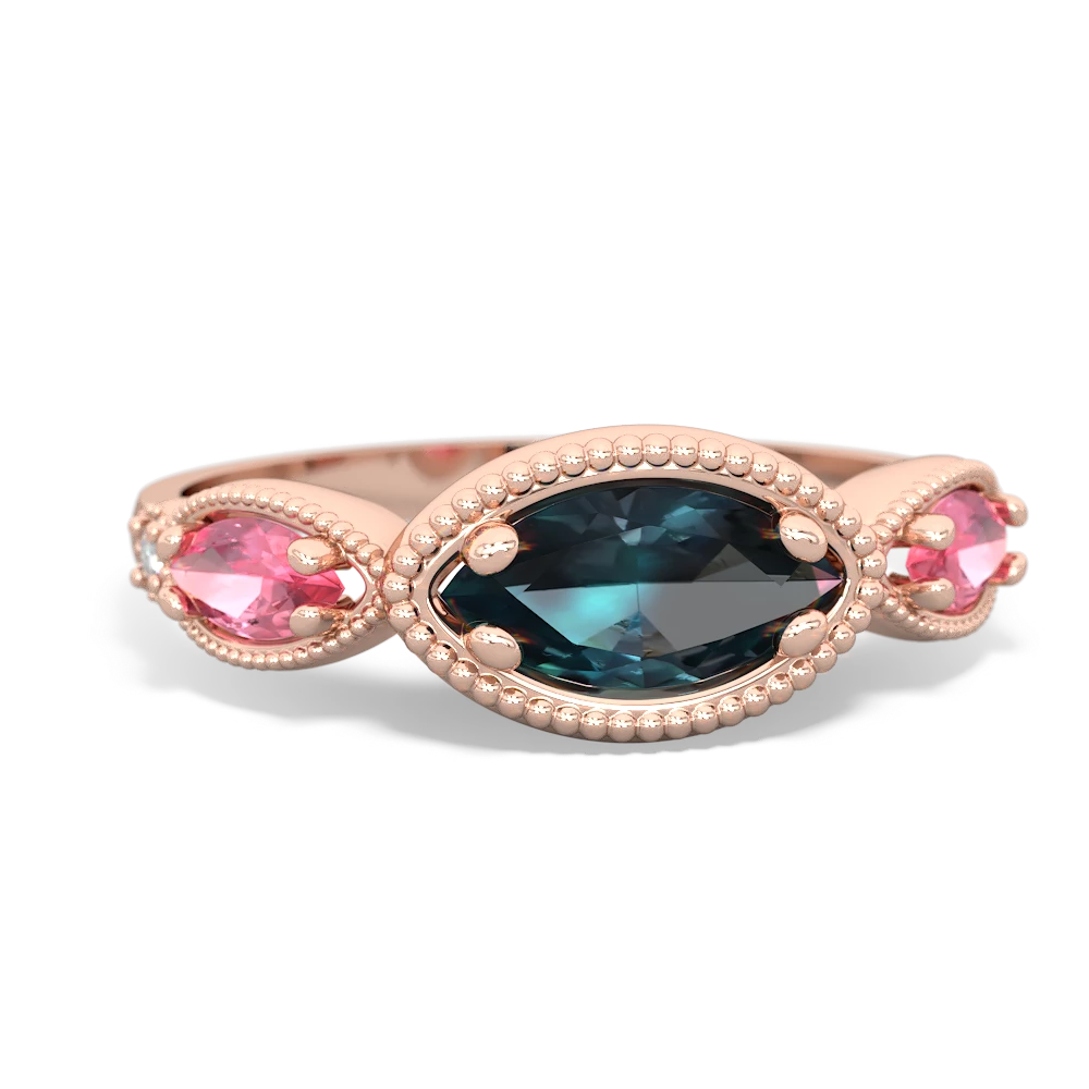 Alexandrite Milgrain Marquise 14K Rose Gold ring R5700