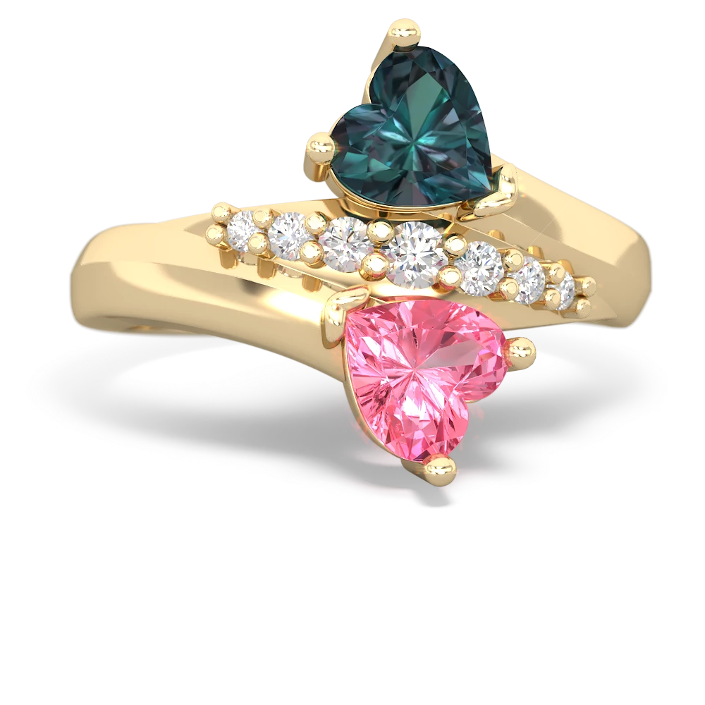 Alexandrite Heart To Heart 14K Yellow Gold ring R2064