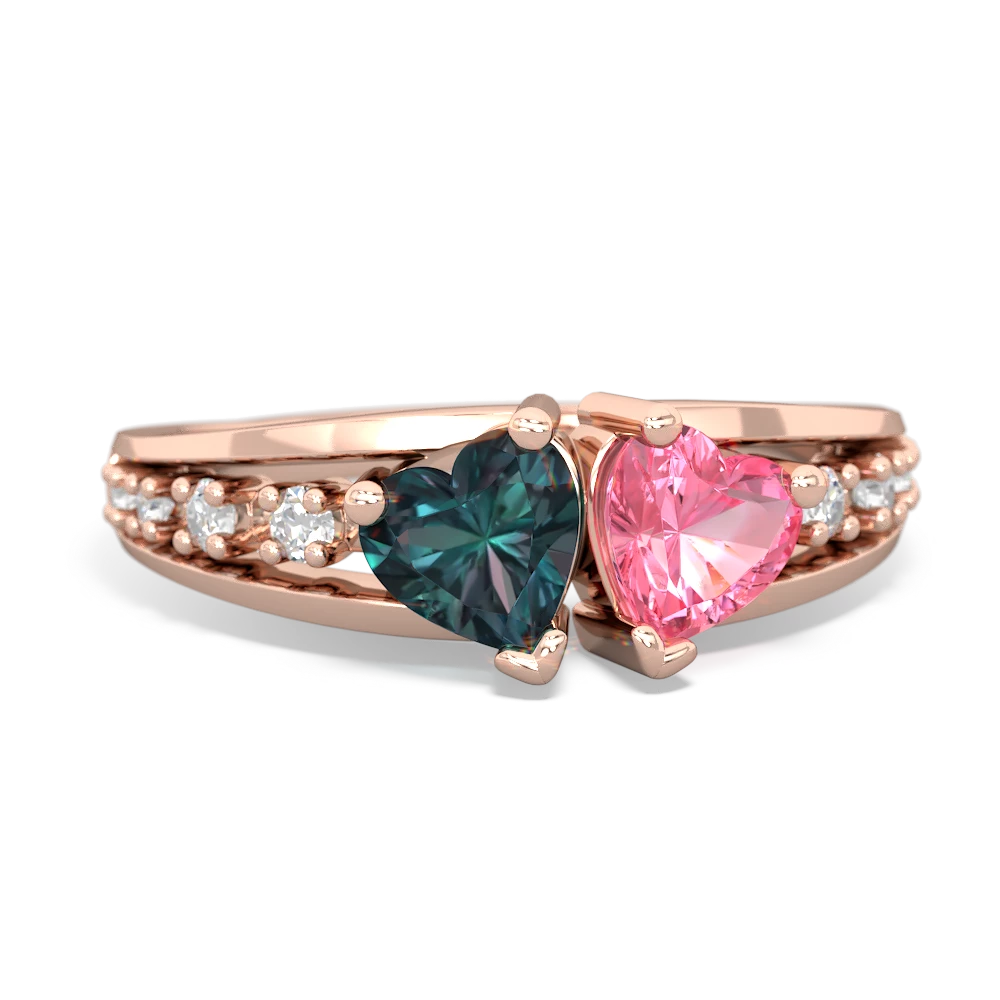 Alexandrite Heart To Heart 14K Rose Gold ring R3342