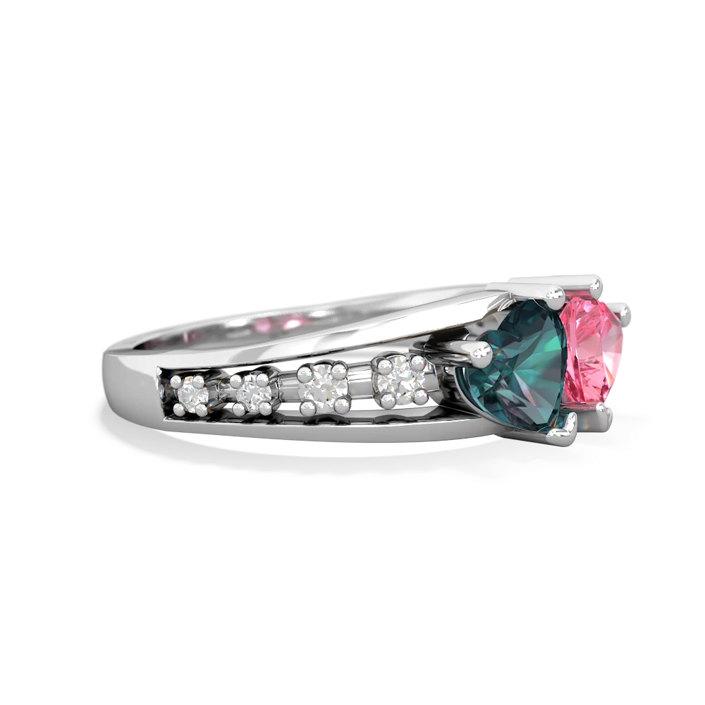 Alexandrite Heart To Heart 14K White Gold ring R3342