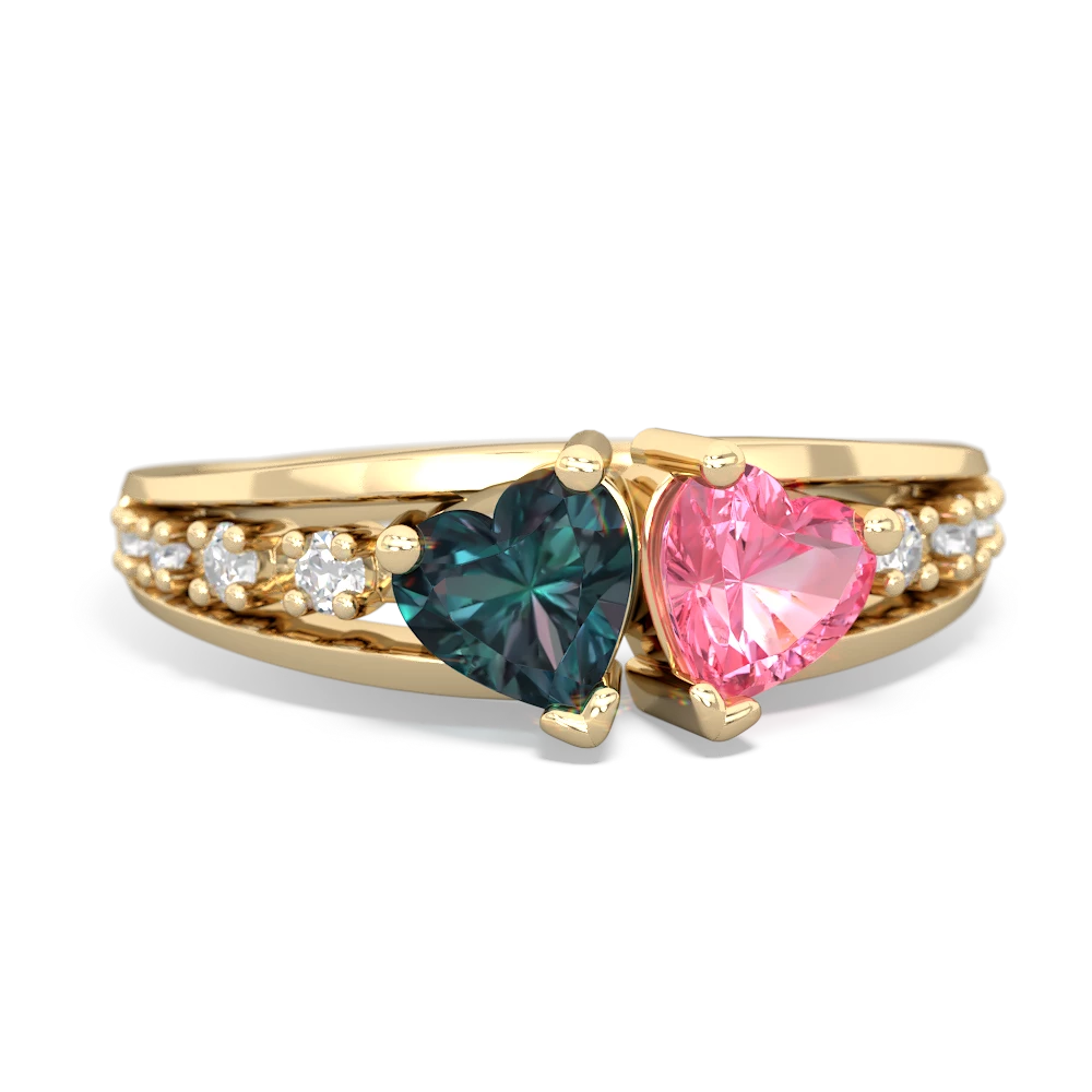 Alexandrite Heart To Heart 14K Yellow Gold ring R3342