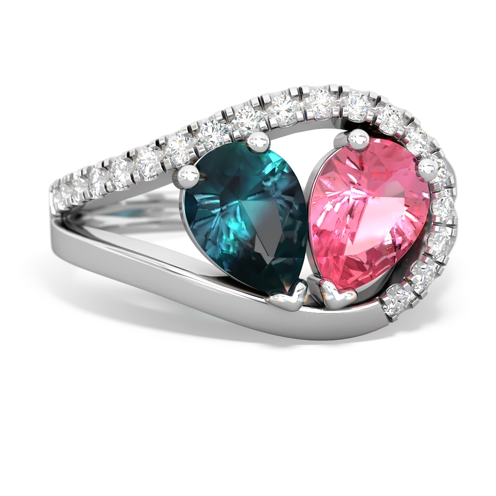 Alexandrite Nestled Heart Keepsake 14K White Gold ring R5650