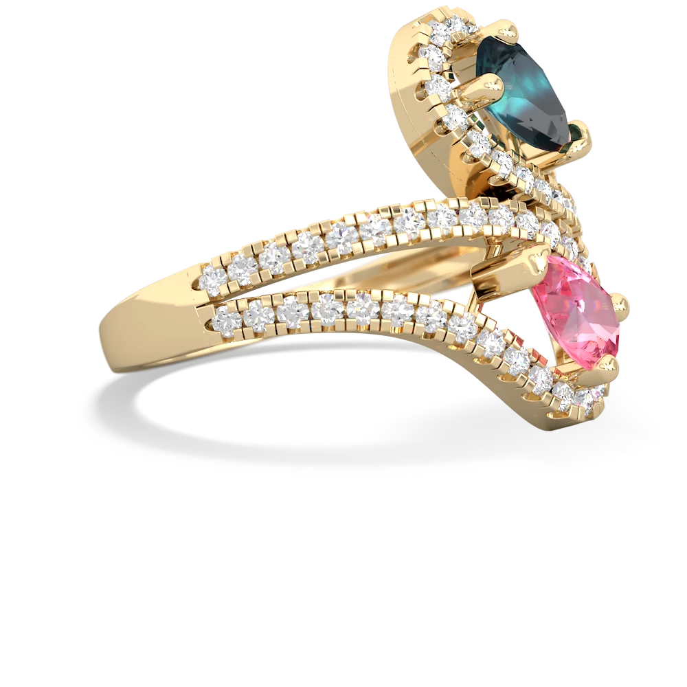 Alexandrite Diamond Dazzler 14K Yellow Gold ring R3000