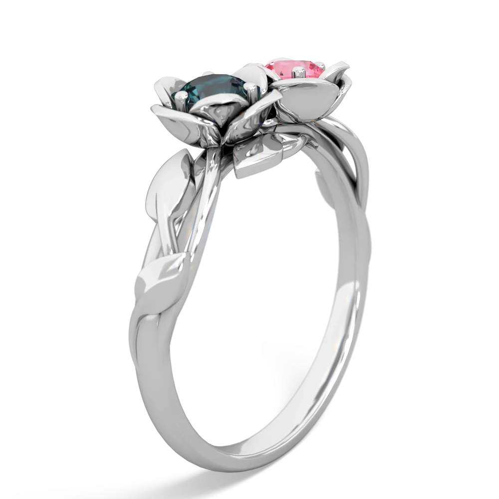 Alexandrite Rose Garden 14K White Gold ring R5510