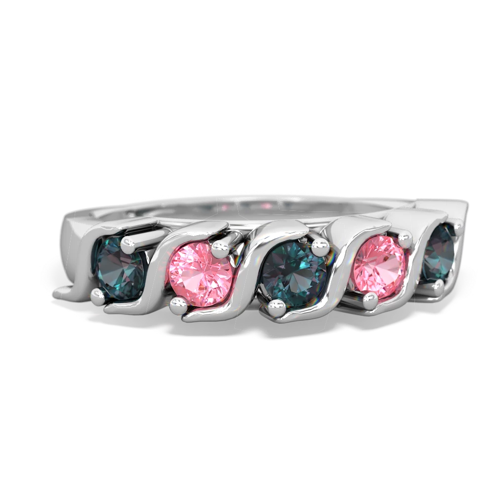 Alexandrite Anniversary Band 14K White Gold ring R2089