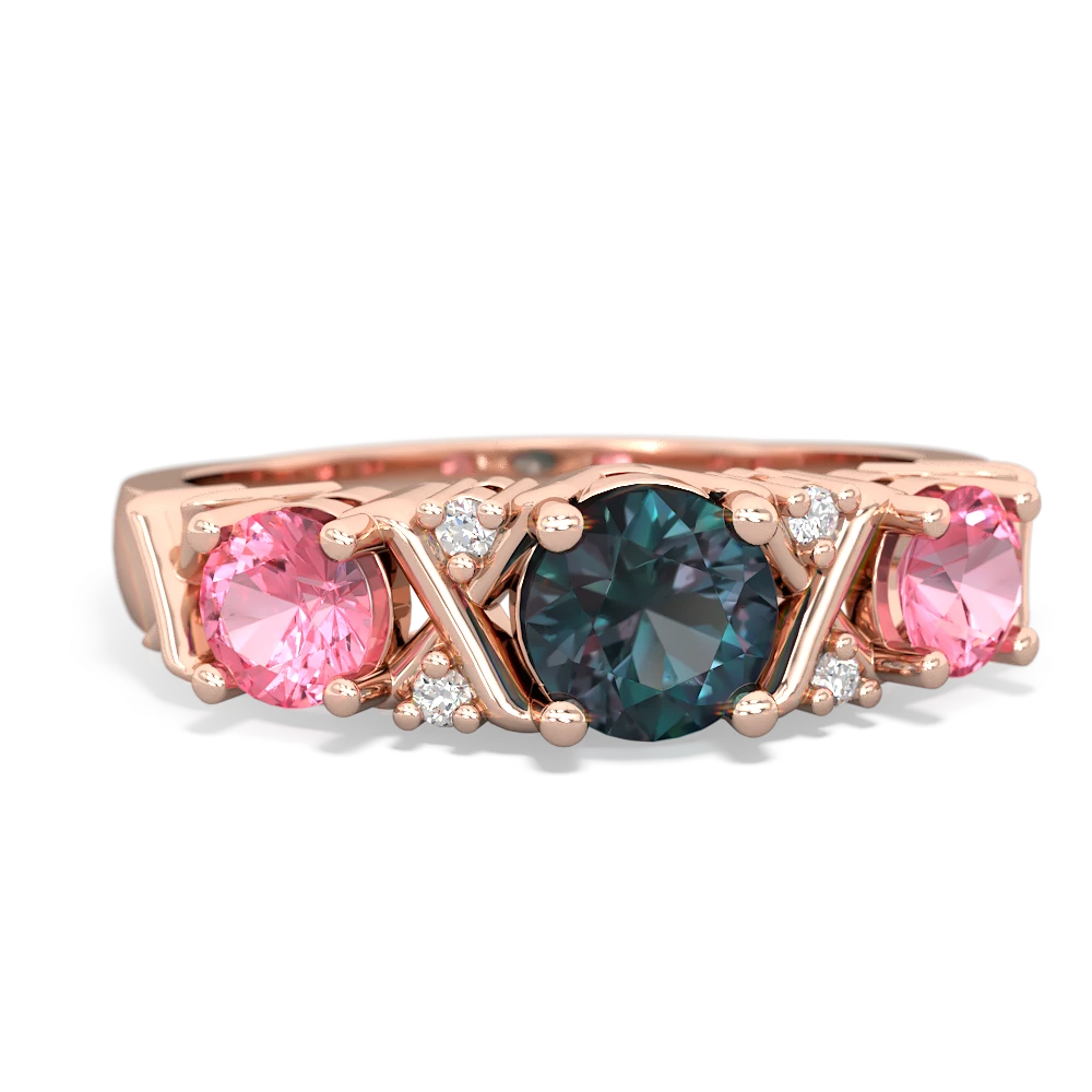 Alexandrite Hugs And Kisses 14K Rose Gold ring R5016