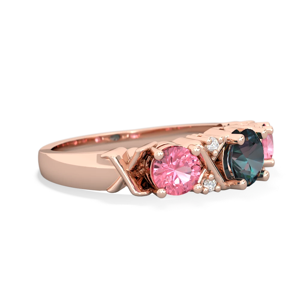 Alexandrite Hugs And Kisses 14K Rose Gold ring R5016