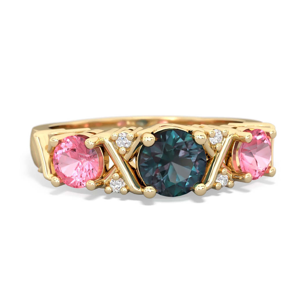 Alexandrite Hugs And Kisses 14K Yellow Gold ring R5016