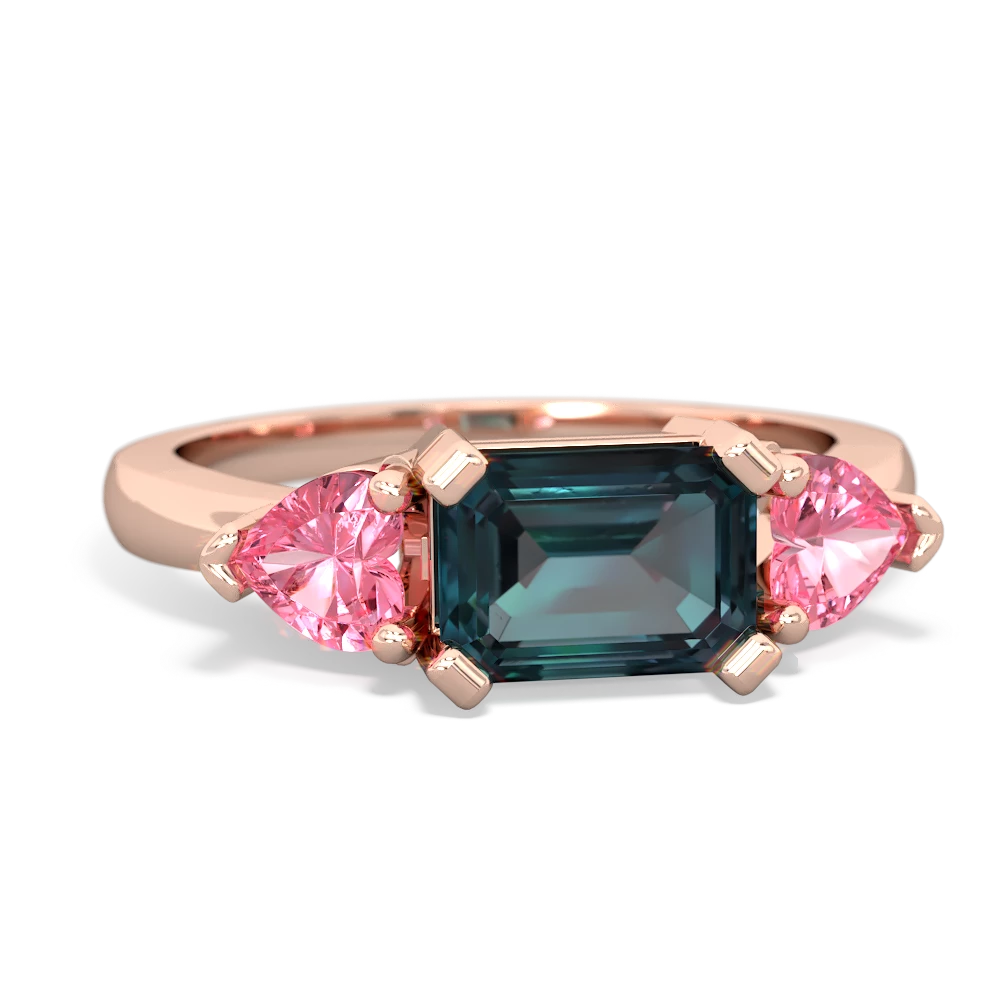 Alexandrite Three Stone 14K Rose Gold ring R5235