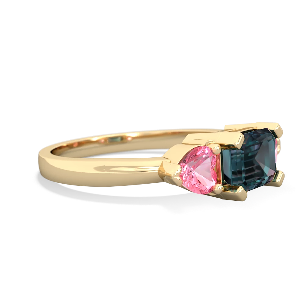 Alexandrite Three Stone 14K Yellow Gold ring R5235