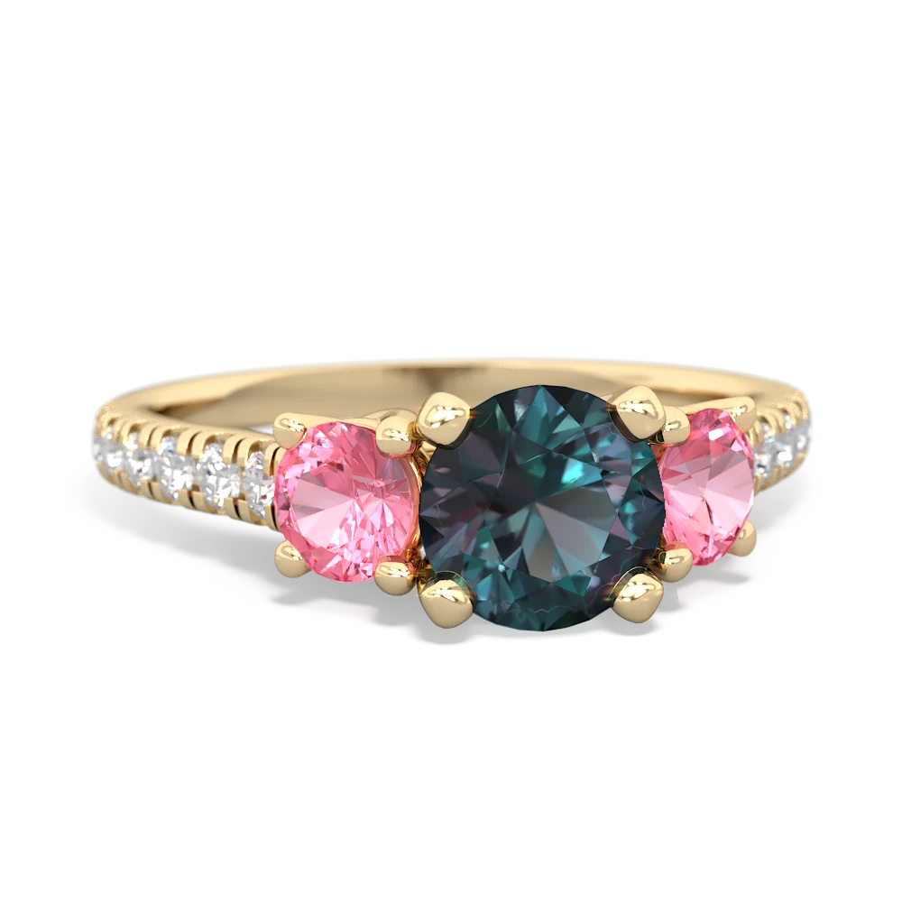 Alexandrite Pave Trellis 14K Yellow Gold ring R5500