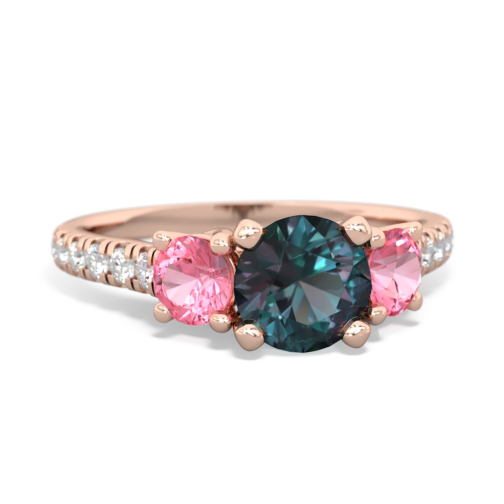 Alexandrite Pave Trellis 14K Rose Gold ring R5500