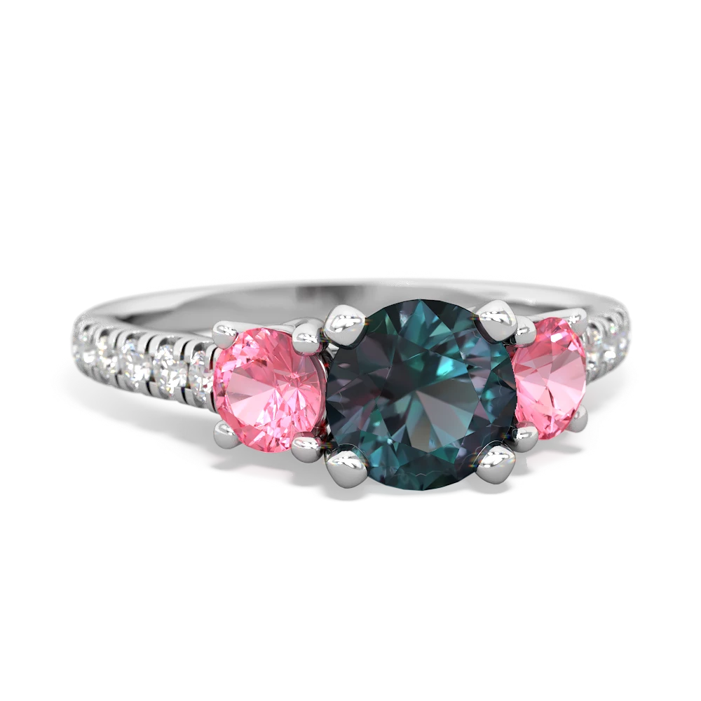 Alexandrite Pave Trellis 14K White Gold ring R5500