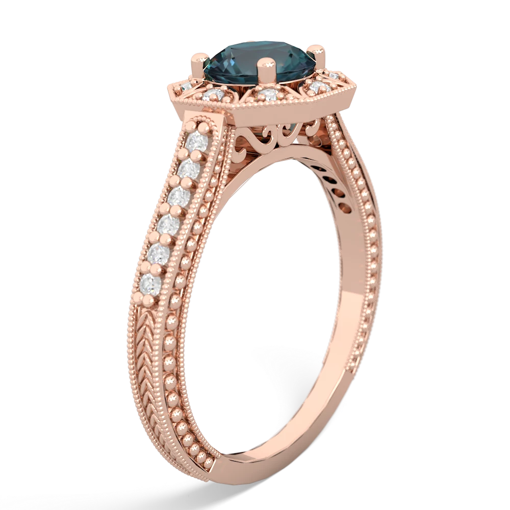 Alexandrite Art-Deco Starburst 14K Rose Gold ring R5520