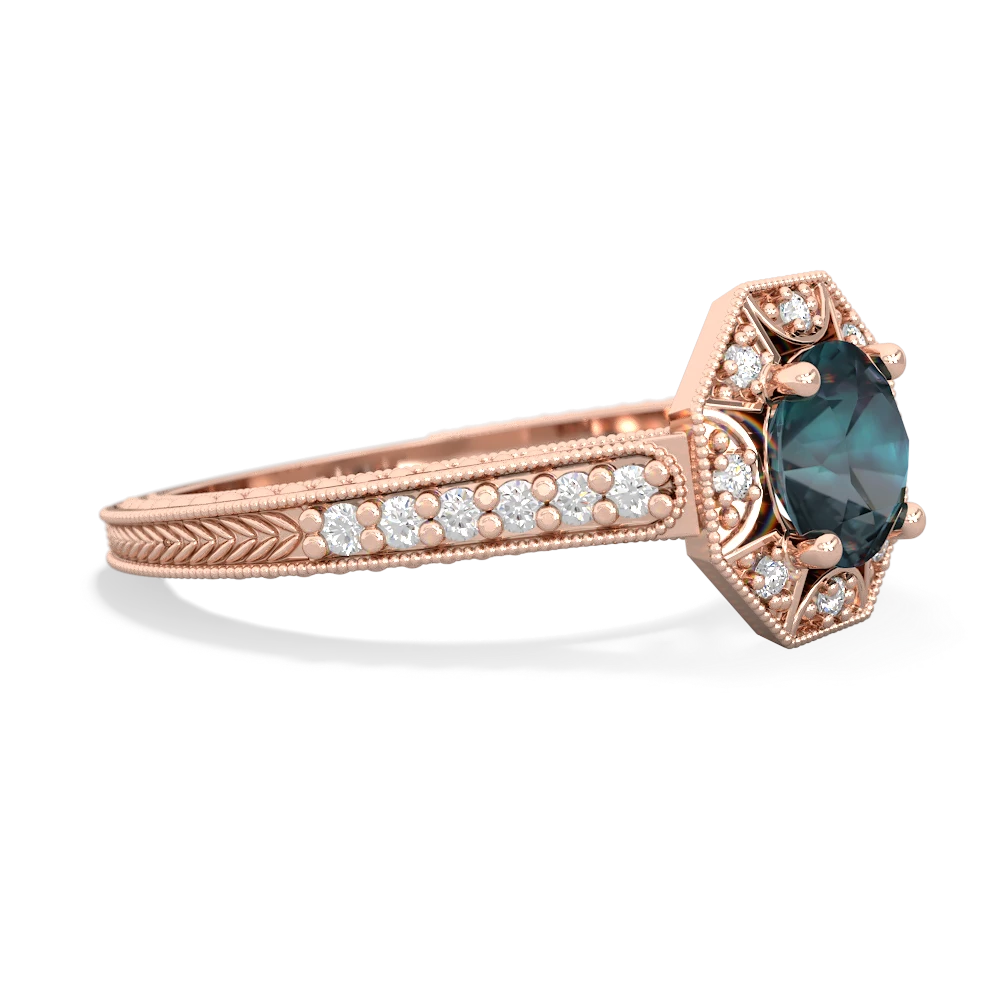 Alexandrite Art-Deco Starburst 14K Rose Gold ring R5520