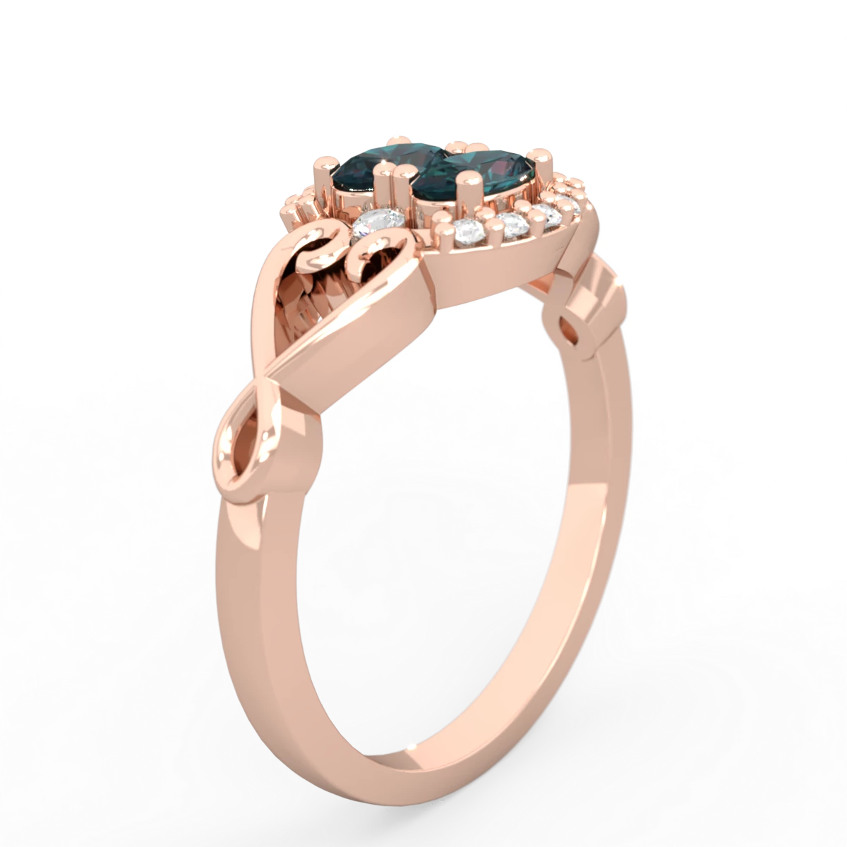Alexandrite Love Nest 14K Rose Gold ring R5860