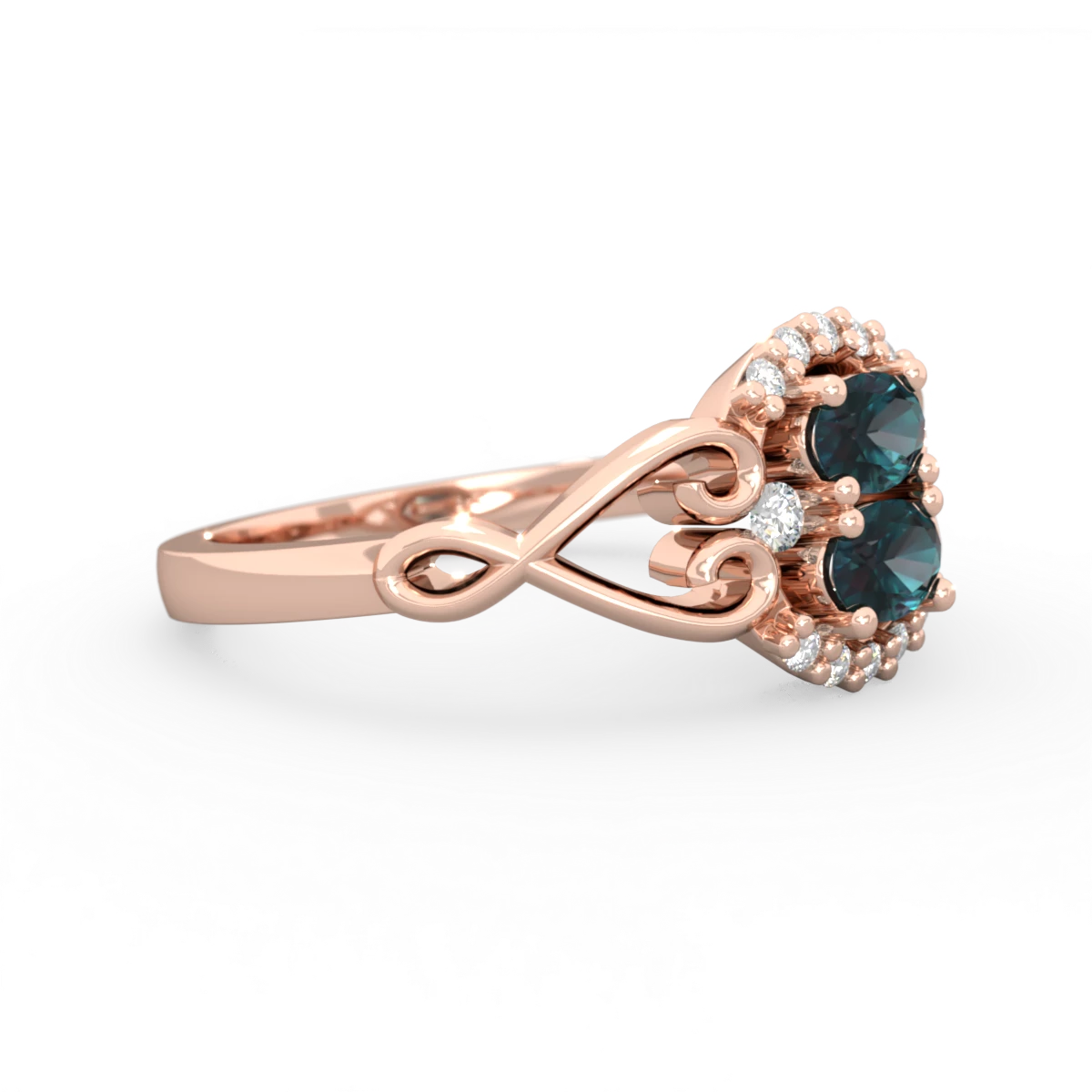 Alexandrite Love Nest 14K Rose Gold ring R5860