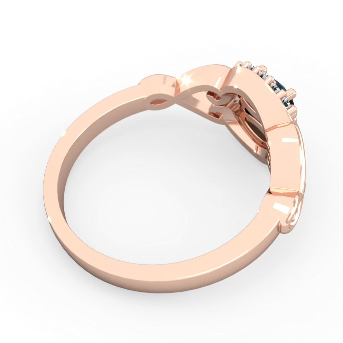Alexandrite Love Nest 14K Rose Gold ring R5860