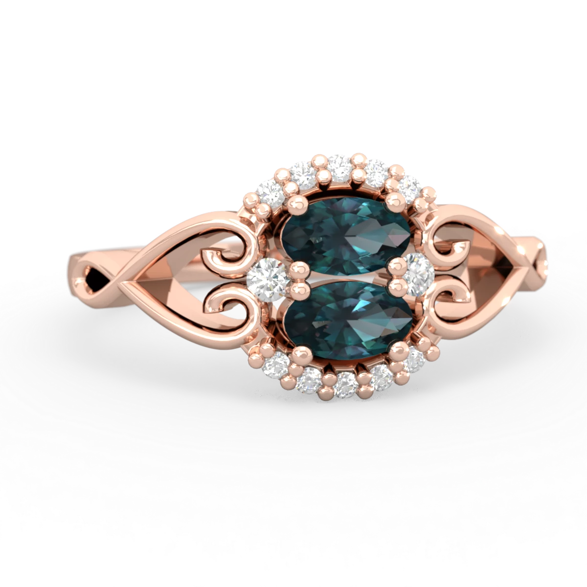 Alexandrite Love Nest 14K Rose Gold ring R5860
