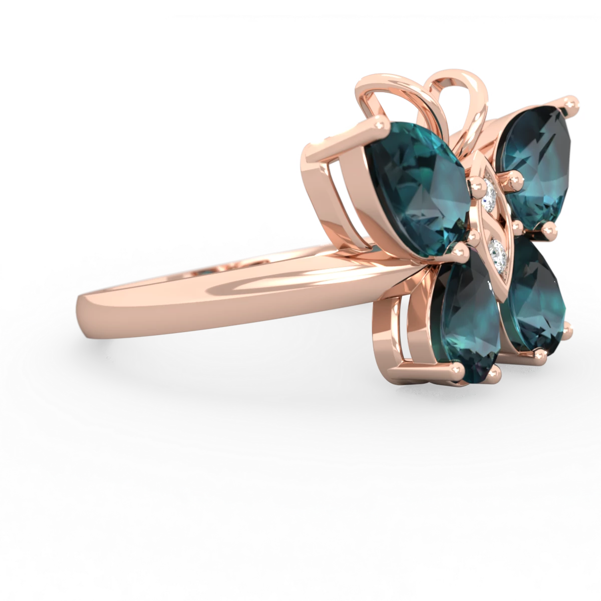 Alexandrite Butterfly 14K Rose Gold ring R2215