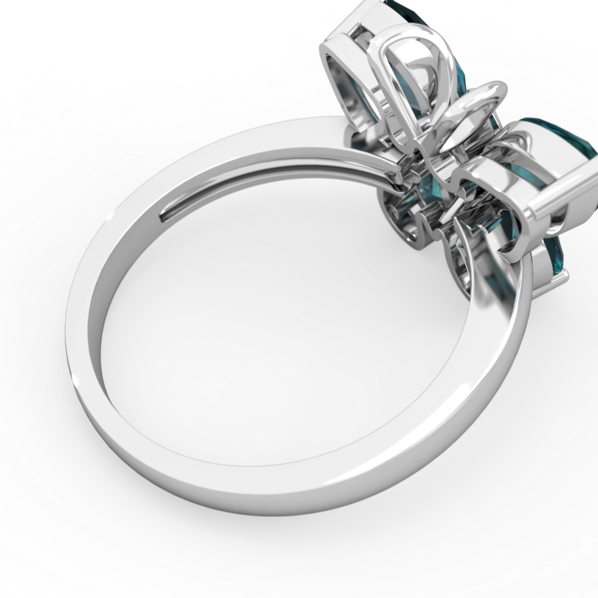 Alexandrite Butterfly 14K White Gold ring R2215