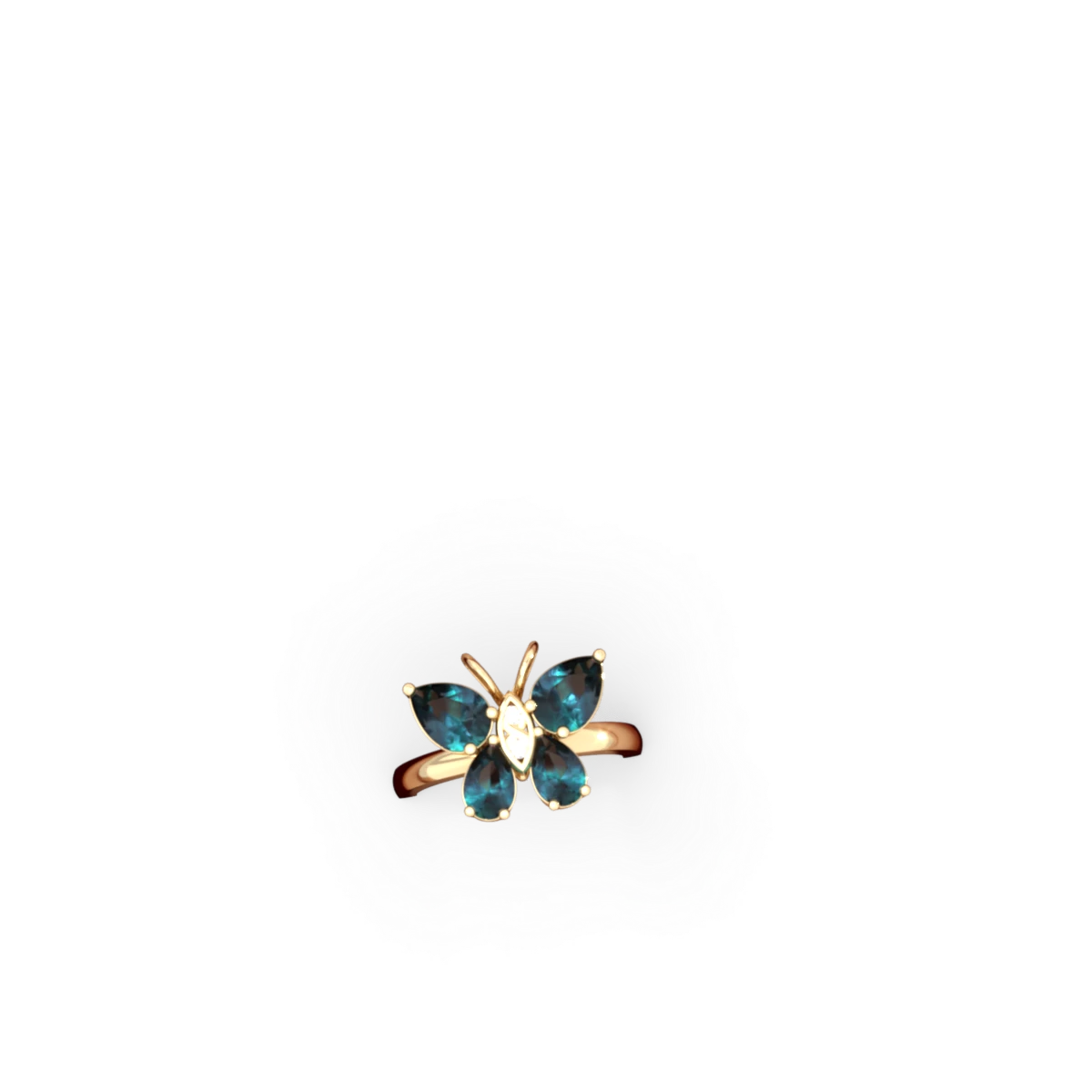 Alexandrite Butterfly 14K Yellow Gold ring R2215