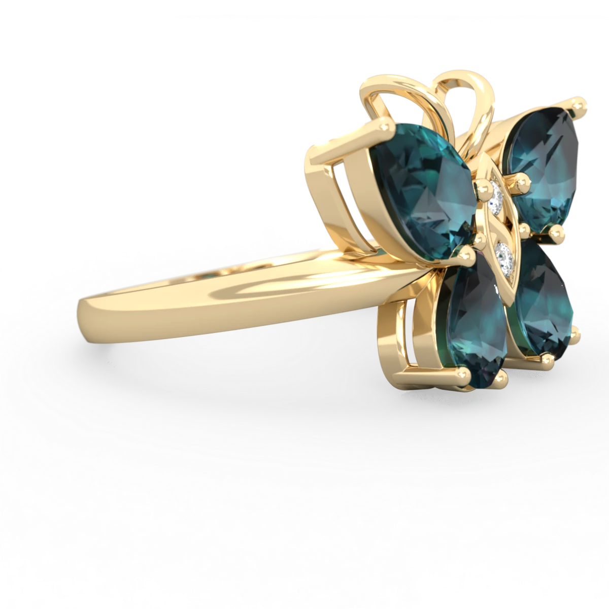 Alexandrite Butterfly 14K Yellow Gold ring R2215