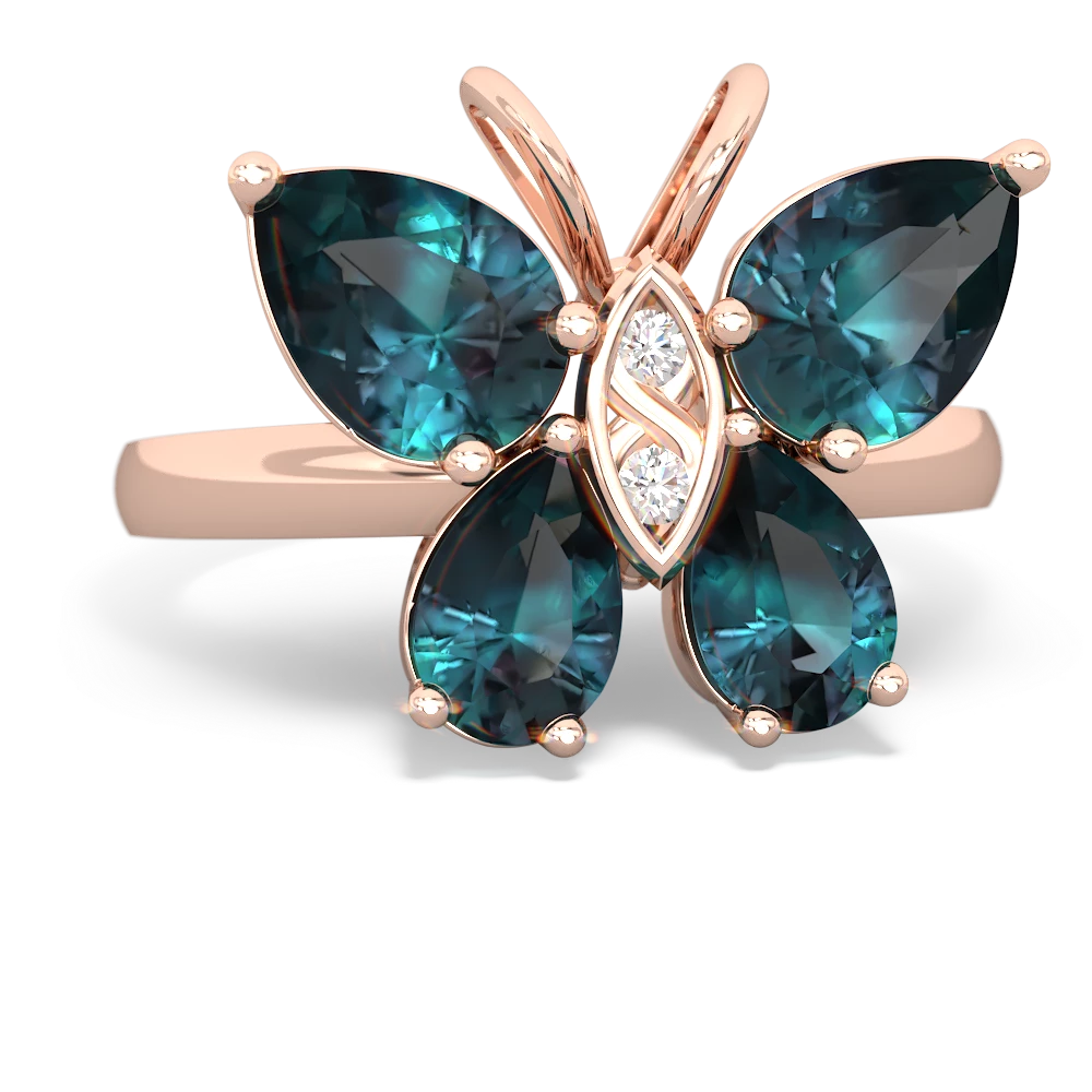 Alexandrite Butterfly 14K Rose Gold ring R2215