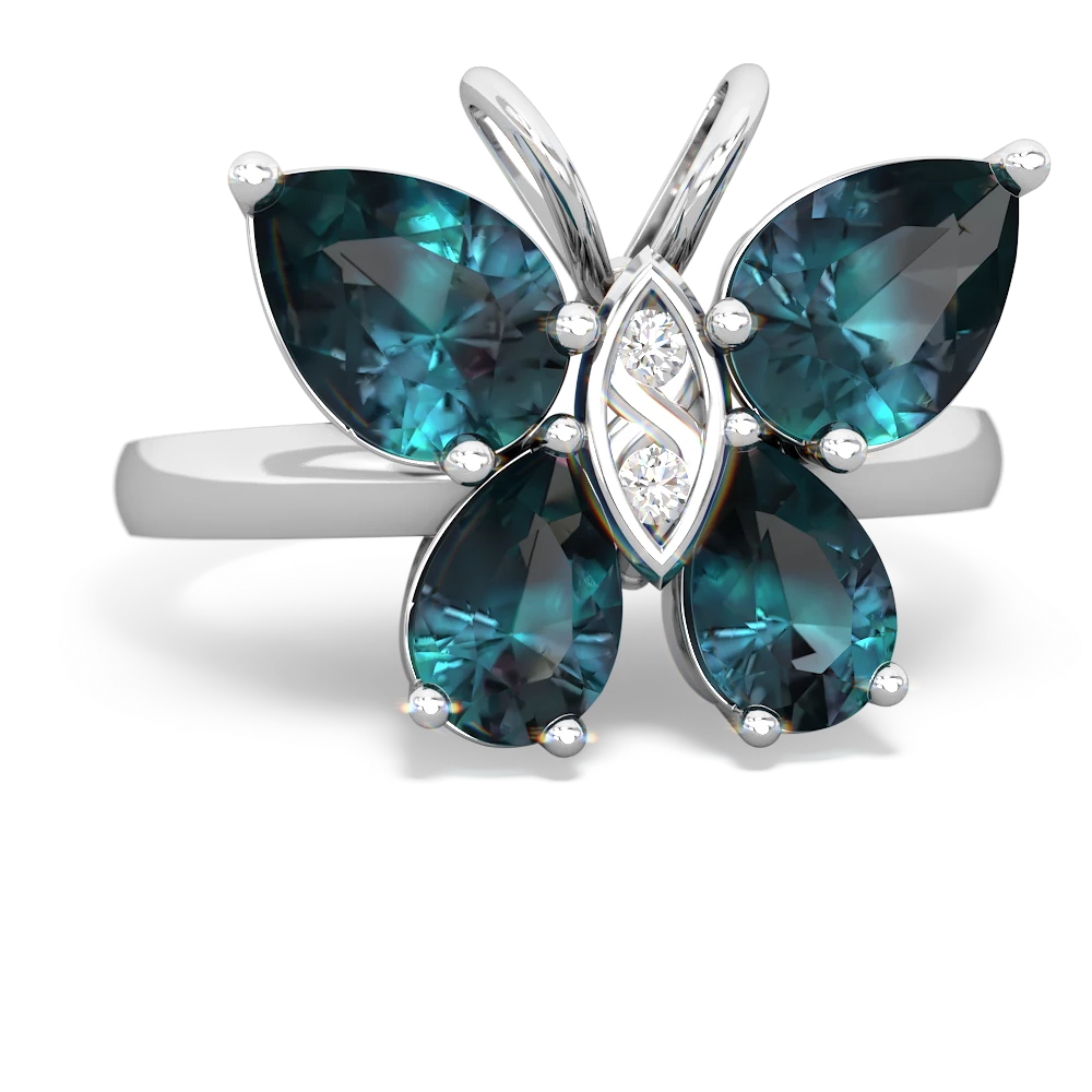 Alexandrite Butterfly 14K White Gold ring R2215