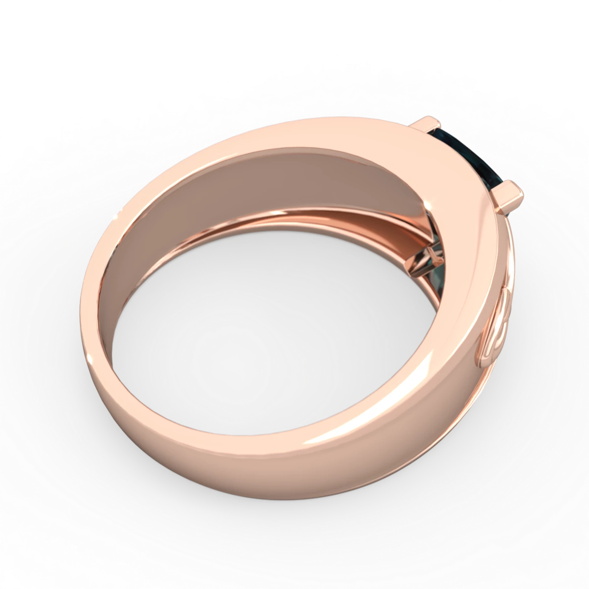 Alexandrite Celtic Trinity Knot Men's 14K Rose Gold ring R0440