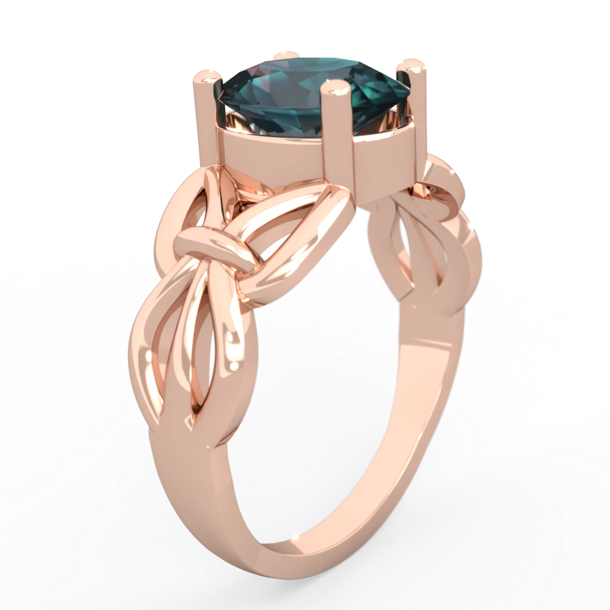 Alexandrite Celtic Knot Cocktail 14K Rose Gold ring R2377