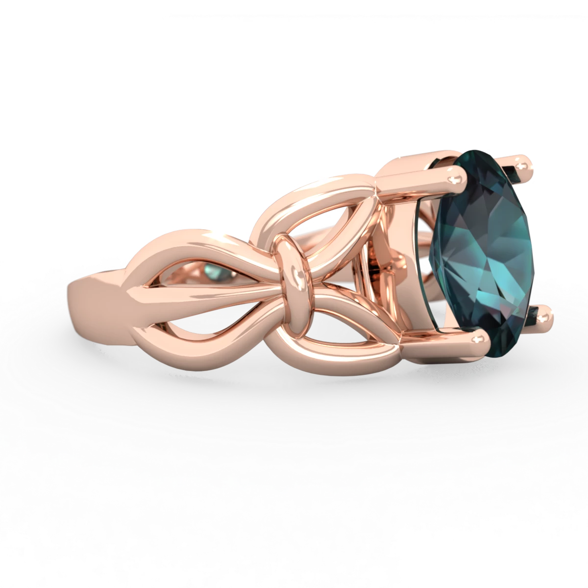 Alexandrite Celtic Knot Cocktail 14K Rose Gold ring R2377